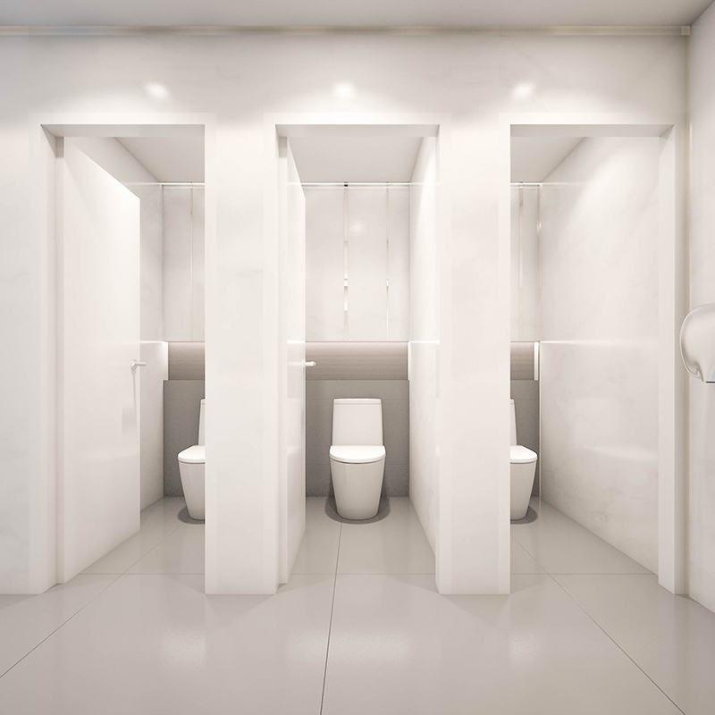 Hygienic wall cladding in toilets